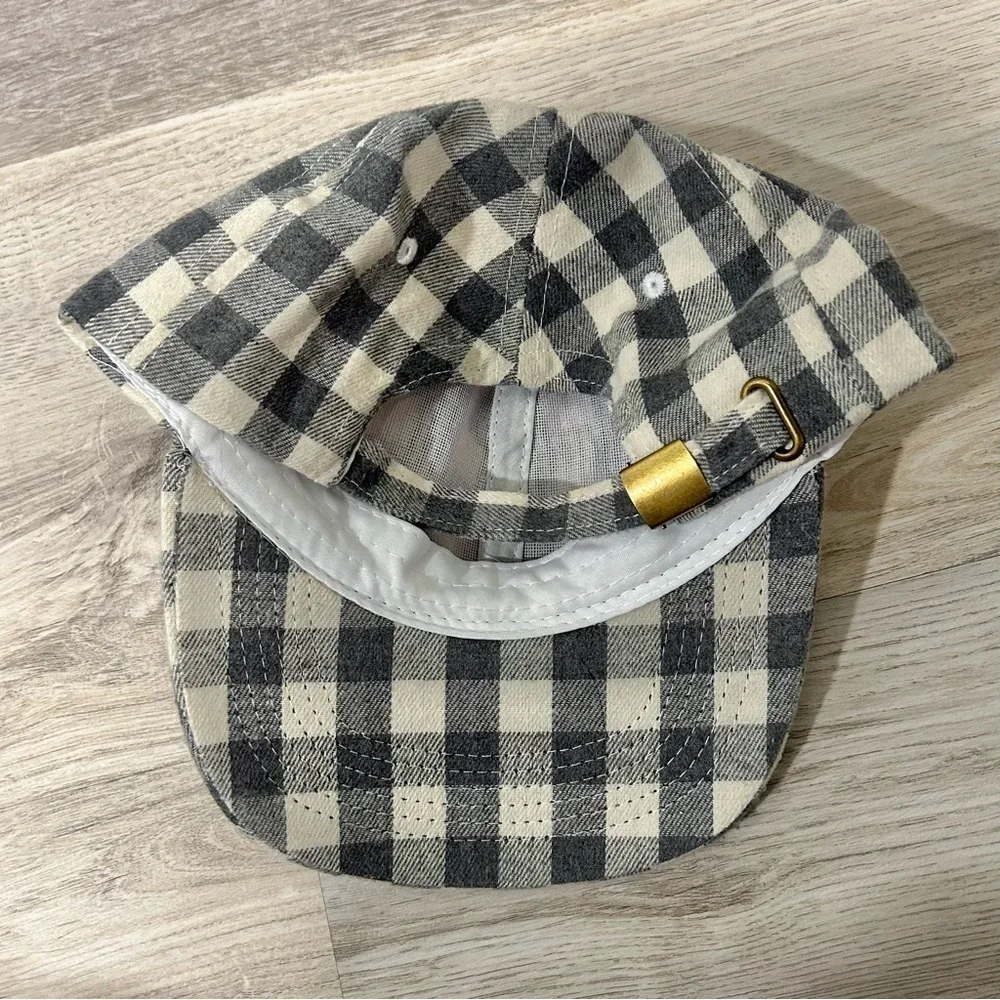 Cocus Pocus Buffalo Check Baseball Cap Gray Cream Adjustable Hat One Size - Picture 3 of 8